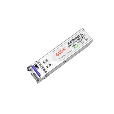 China 1.25G BIDI SFP 20KM TX1490NM RX1310NM for Ethernet 6C-WDM20-1413D for sale