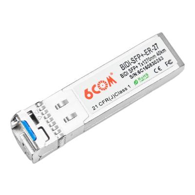 China 6COM 10G BIDI SFP+ SMF Transceiver LC TX1270nm 40km BIDI-SFP+-ER-27 for sale