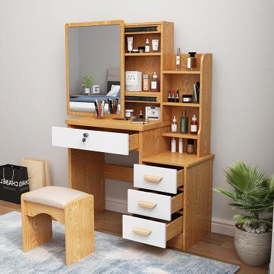 China (Other) Small Family Bedroom Fashion Design Reasonable Price Adjustable Vanity Dresser Set With Mirror Drawer for sale