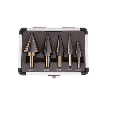 China One Drill Bit Could Be Used In Various Size Drilling Hole 5 Pieces Hss Cobalt Size Unibit Step Taper Drill Bit Set Straight Flute for sale