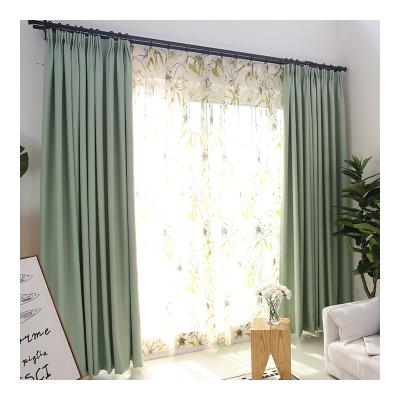 China Modern Thick Blackout Innermor Curtains For Living Room Solid Blackout For Bedroom Three Colors Curtain For Kitchen Window Customized for sale