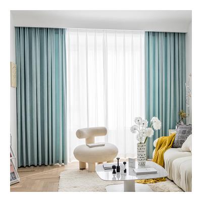 China Blackout Innermor Solid Soft Curtains Best For Living Room Blackout Velvet Fabric Curtain Ready Made Teal Blue Drapes for sale