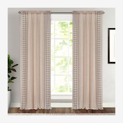 China Blackout Innermor Boho Style Faux Linen Home Decor Embroidered Luxury Curtain For Bedroom Window Drapes for sale