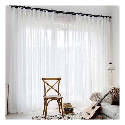 China Soft White Voile Innermor Three-Layer Yarn Tulle Curtains For Living Room Sheer Voile Window Curtain For Bedroom Dining Room Customized for sale