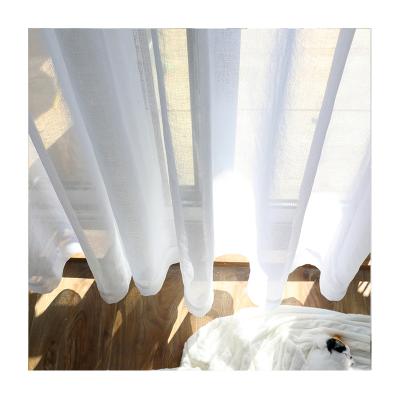 China Latest Tulle Innermor White Voile Solid White Lace Window Screening Sheer Curtains For Living Room Bedroom Modern Sheer Curtains D for sale