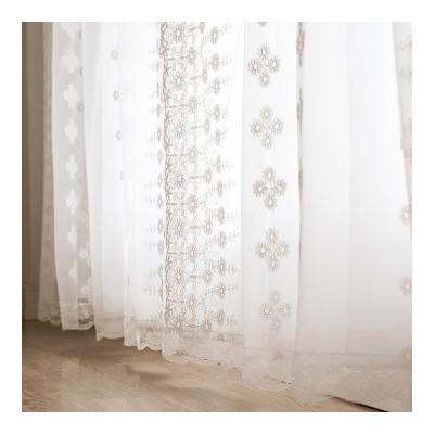 China Blackout Innermor Europe Style Embroidered Flowers Pure Polyester Tulle Luxury Solid Ready Made Curtain For Living Room Window for sale