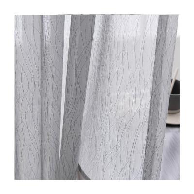 China Modern White Voile Innermor Sheer Window Drapes Kitchen Blinds White Striped Tulle Curtain For Living Room for sale