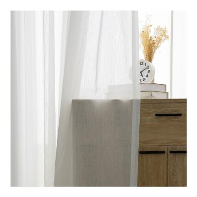 China White Modern Cotton Tulle Voile Innermor Sheer Voile Curtain Canvas Window Drapes For Living Room for sale