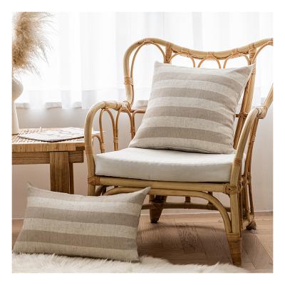 China PORTABLE Innermor Striped Brown Cushion Covers 45x45, 30x50 Polyester Ready Made Fabric And Linen Customized Cushion Cover for sale