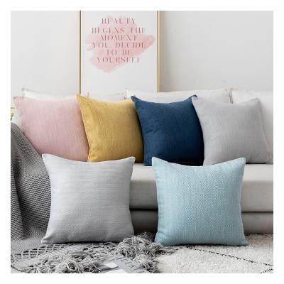 China Innermor PORTABLE Solid Striped Cushion Cover Home Decor Cotton Pillow Case Polyester Pillow Cover For Sofa Bed Car Seat Customized for sale