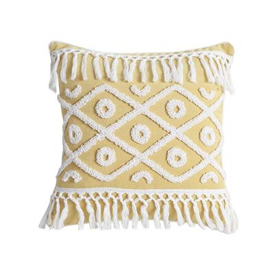 China Innermor PORTABLE boho tufted cushion cover for home decorative yellow 45*45cm, 30*50cm cushion cover for sale