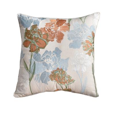 China Innermor PORTABLE Flower Embroidered Cushion Pillow Square With Cover Wholesale Cushion Covers Decorative Cushion 50x50 for sale