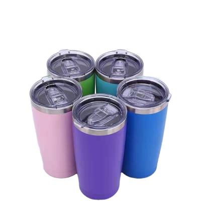 China Disposable Custom Labeled Double Wall 20 Oz Straight Lean Stainless Steel Vacuum Sublimated Empty Hot Cup With Cover And Loose Straw for sale