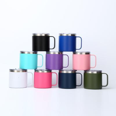 China 12oz 14oz Disposable Stainless Steel Double Wall Travel Insulating Glass Coffee Mug, Hand and With A Lid for sale