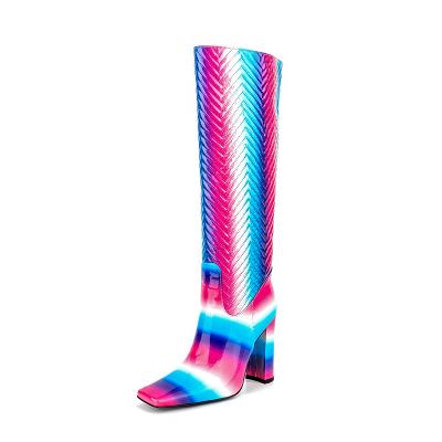 China Around 2023 Women Bare Colored Thigh High Boots Women's Long Patent Leather Long Boots Shoes for sale