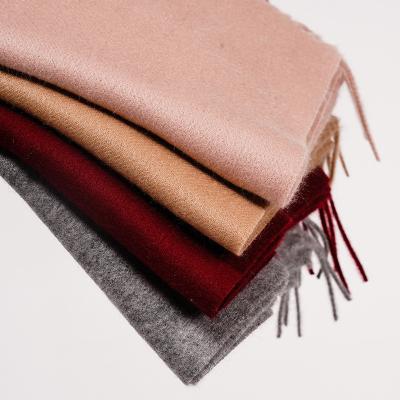 China Solid Color Design Solid Color 100 Pure Cashmere Woven Scarf Tassel Women Cashmere Muffler for sale