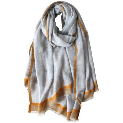 China Gossip Dyed Cashmere Summer Thin Scarf Striped Fabulous Women Cashmere Shawl Scarf for sale