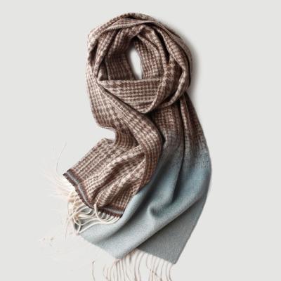 China Newest High Quality Unisex Casual Silky Plaid Retro Scarf Shade Swept Cashmere Scarf for sale