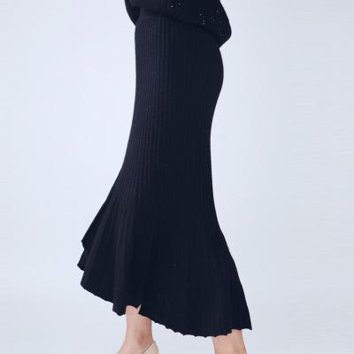 China Casual Style Anti-Static Hot Selling Cashmere Knit Women Cashmere Long Fishtail Skirt for sale