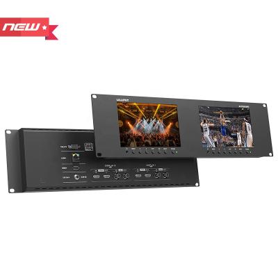 China Professional Broadcast Lilliput Dual 7 Inch 3 RU Rackmount Monitor With 3G-SDI 4K HDMI 2.0 Easy Remote Control for sale