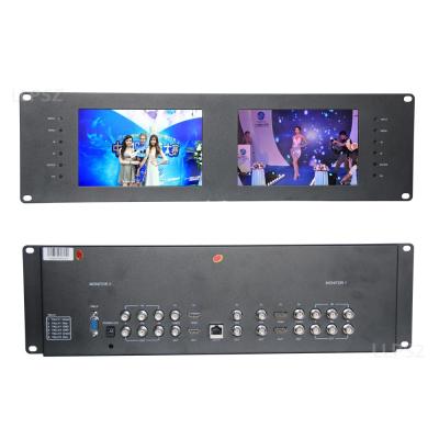 China Desktop HD IDS 7 inch lcd rack mount monitor with dual hdmi modules and loop-thru for sale