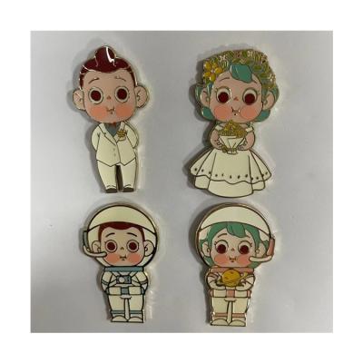 China art & Collectable Cartoon Character Accessories Space Astronaut Pressing Copper Zinc Alloy Metal Badge for sale