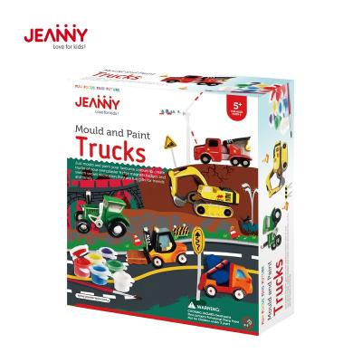 China Original Jeanny's Design Mold and Paint Trucks Education Toys Kid Plasters Craft Paint Kids for sale