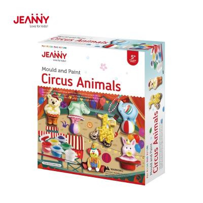 China Original Jeanny Design Mold and Paint Circus Animals Painting Gypsum DIY Kit for Teens Wholesale Handmade Plaster Painting for sale