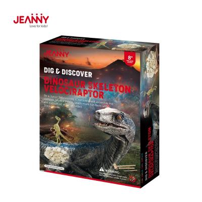 China Original Design Jeanny Kid Toys Dig Back Dig Toys Velociraptor Archeology Excavation Kit For Kids And Discover Dinosaur Skeleton Toys Dig Kit DIY for sale