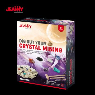 China Original Jeanny Design STEM DIY Dig It Out Your Crystal Archeology Mining Real Fossil Gemstones Dig Excavation Kit Children's Educational Toys for sale