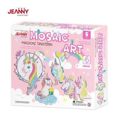 China Jeanny's Original Magic Mosaic Sticker Art And Craft Hot Selling DIY Educational Creative Toys For Kids 3D Stem Puzzle Unicorns Opens Toys for sale