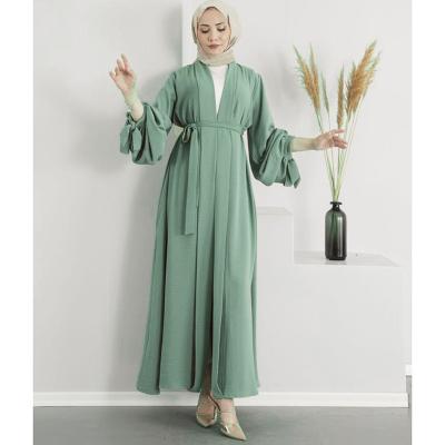 China Wholesale Breathable Islamic Women Long Maxi Open Muslim Clothing Middle East Dubai Abaya for sale