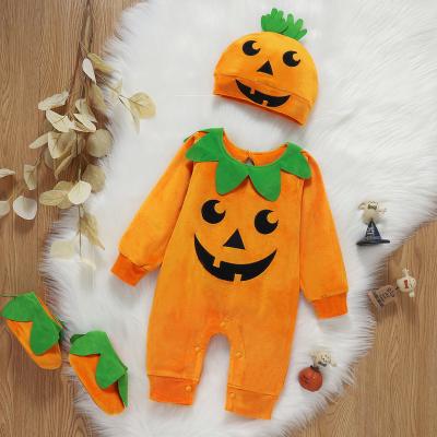 China Breathable Baby Romper And Hat 3 Pcs Set Halloween Unisex Baby Costumes for sale