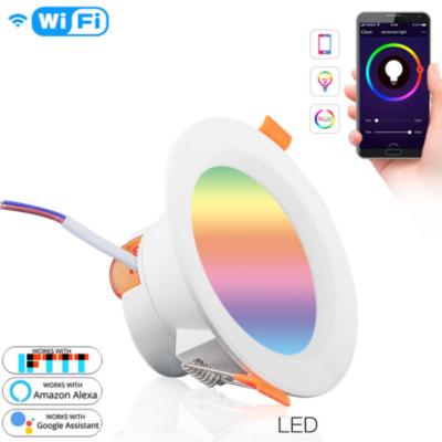 China Modern Wifi tuya smart full color downlight RGBCW Alexa voice dimming factory directly supply downlight 10W for sale