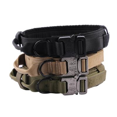 China Hot-selling Military Dogs Stocked Large Amazon Pet Collars Dogs Training Thoughtful Tactical Dogs Collars In Stock for sale