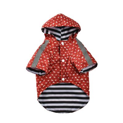 China 2022 New Arrival Stocked Raincoat for Dog Packable and Easy to Carry Reflective Double Raincoat for sale