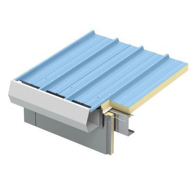 China Soundproof 50mm Customizable Polyurethane Sandwich Panel With Insulated Roof Panel for sale