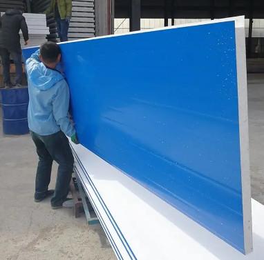 China Pu insulated polyurethane sandwich exterior wall panel for cold storage warehouse PIR roof and wall panels for sale