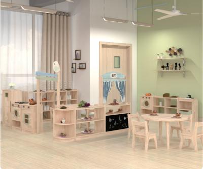 China Natural 2d classroom school design nursery 3d drawings pre EUROPEAN solid wood kindergarten furniture for sale