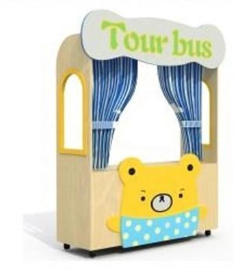 China European Play Cabinet Cartoon Sightseeing Bus Kindergarten Kindergarten Furniture Kids Kindergarten Child Care Equipment Wooden Furniture for sale