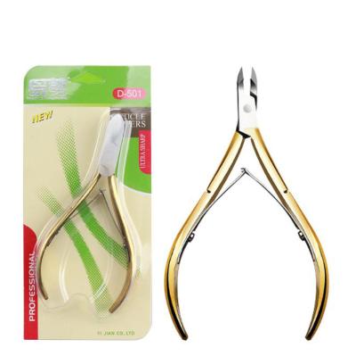 China Safe Professional Cuticle Nippers Stainless Steel Spring Nail Nippers Double Cuticle Nippers for sale