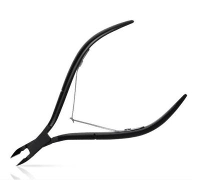 China Safe Black Cuticle Remover Cutter Pliers Manicure Tool Stainless Steel Cuticle Nipper for sale