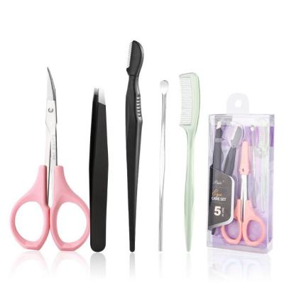 China Stainless Steel Eyebrow Scissors Stainless Steel Eyebrow Trimming Razor Beauty Eyebrow Trimming Scissor Tool for sale