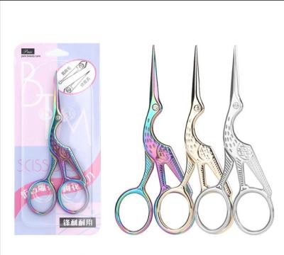 China Sharpness Vintage Sewing Stainless Steel Scissors Embroidery Crane Bird Scissors for sale