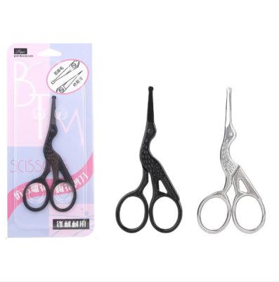 China Black Rounded Easy Tip Vintage Embroidery Scissors Stork Sewing Scissors for sale