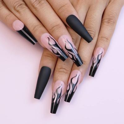 China Easy Apply 2021 Press On Nails Packaging Box Long Ballerina Fake Nails Tips Almond Shape Pointed 30pcs for sale