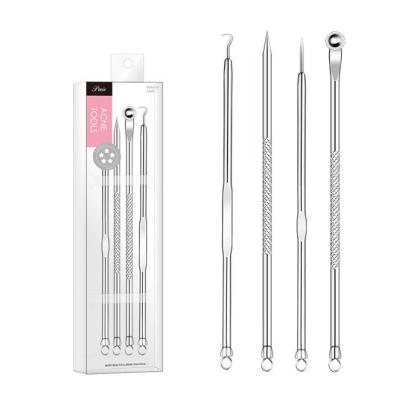 China Safe 4Pcs Stainless Steel Acne Blackhead Needle Blemish Pimple Extractor Remover Tool for sale