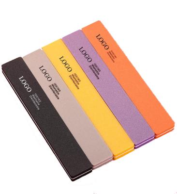 China Square Nail Folder 100/180 Grit Double Side Sponge Emery Paper Washable Universal Custom Logo for sale