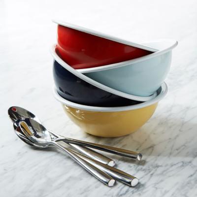 China China Viable 4pcs Enamel Mini Steel Metal Storage Ice Cream Salad Mixing Bowl Set For Gift for sale