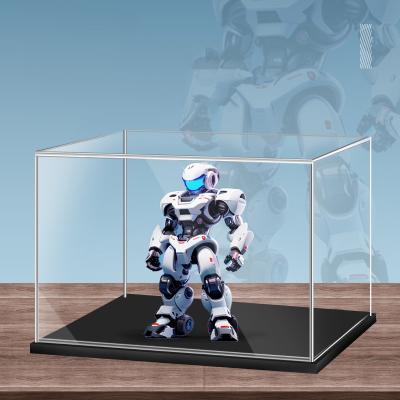 China Double Sided Clear Acrylic Display Cube Holder Case Sports Helmet Display Case for sale